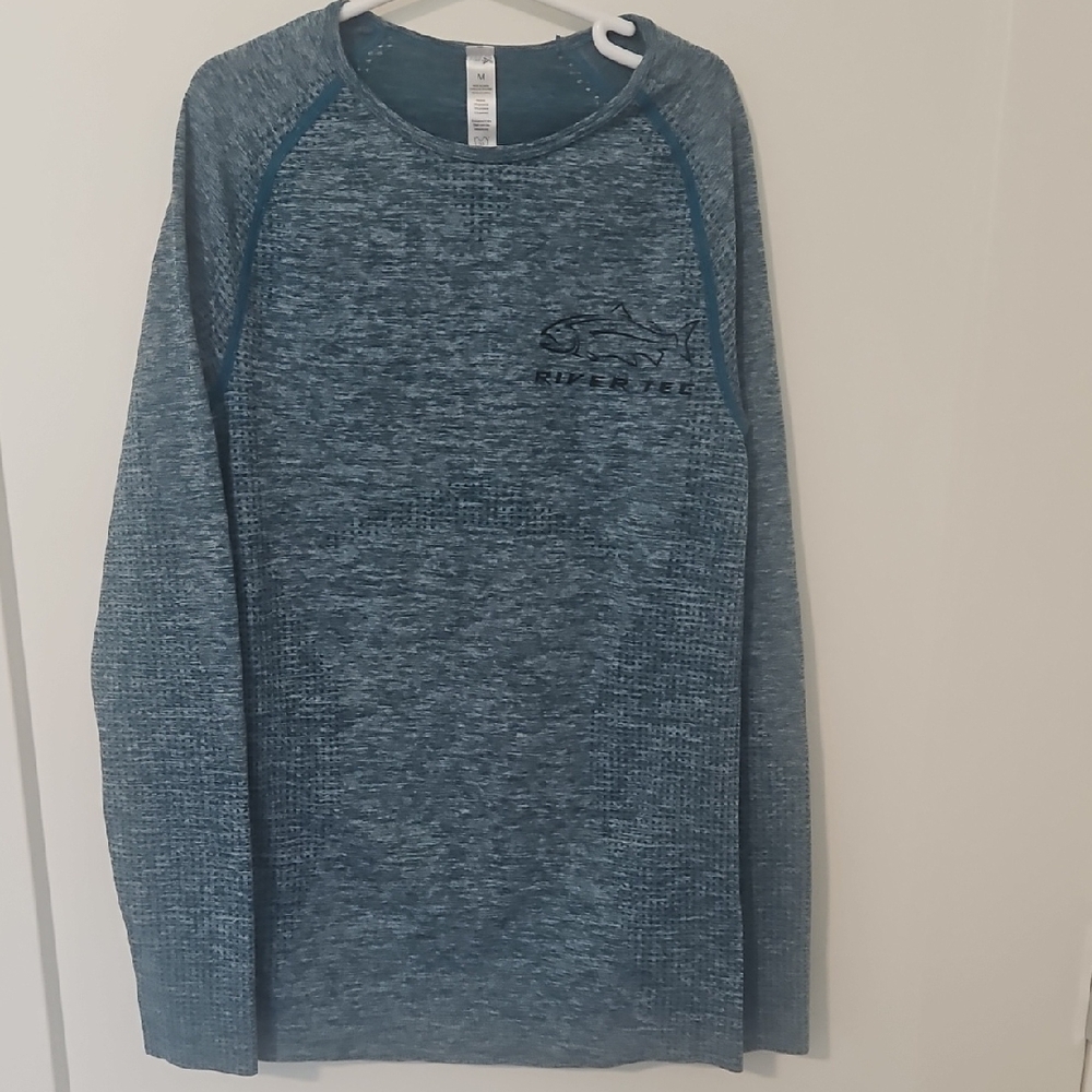 River Tec Teal Long Sleeve Performance Shirt - Size Medium
